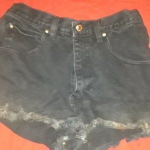 Navy Blue distressed denim shorts